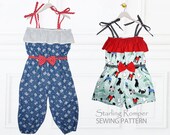 Romper Pattern, Girls Romper Pattern, Girls Sewing Pattern PDF, Romper Sewing Pattern, Childrens sewing pattern, Shorts Pattern, STARLING