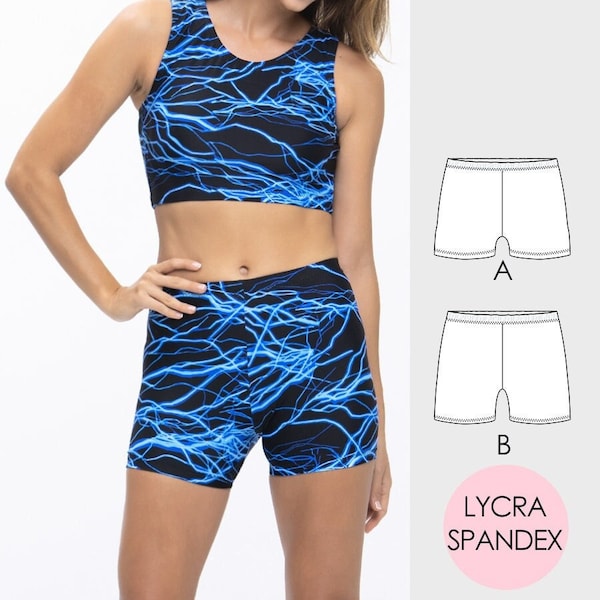 Shorts Pattern, Womens, Ladies, Yoga shorts pattern PDF, gym shorts sewing pattern, stretch shorts pattern, GYM PANTS W47-L
