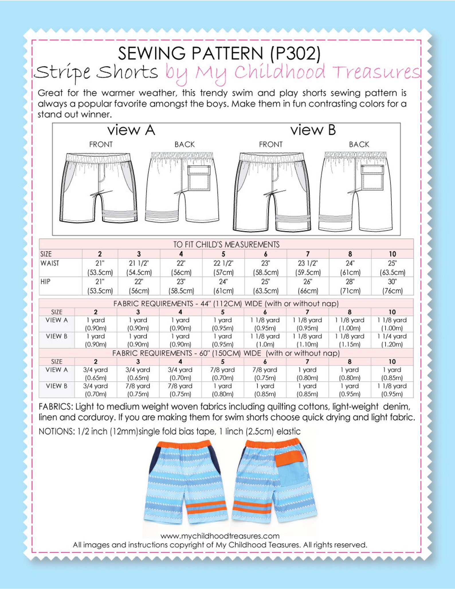 Shorts Pattern Boys Shorts Pattern Swim Shorts Pattern Pdf Etsy