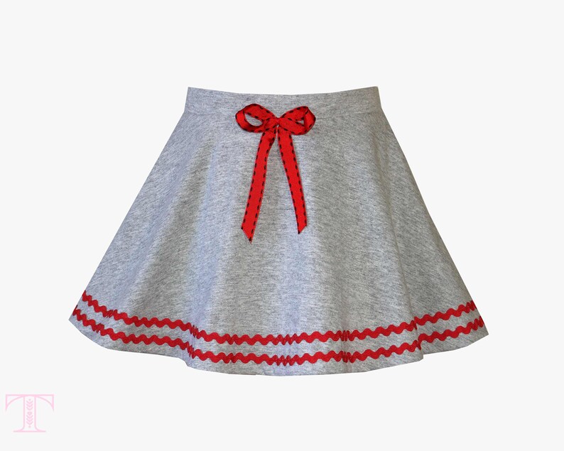 Cartamodello per gonna da bambina in formato PDF, cartamodello per gonna a ruota elasticizzata, tutorial fai da te per gonna da bambina facile / SIMONE immagine 2