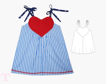 Girls Dress pattern pdf, Childrens Sewing Pattern, Dress Sewing Pattern, Girls Clothing Pattern, Sewing Pattern for Kids, LOVE DRESS