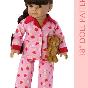 18 inch doll clothes patterns, Doll Pajama Pattern, Doll Patterns, Doll clothes patterns, 18 inch doll pattern, DOLL PAJAMAS image 3