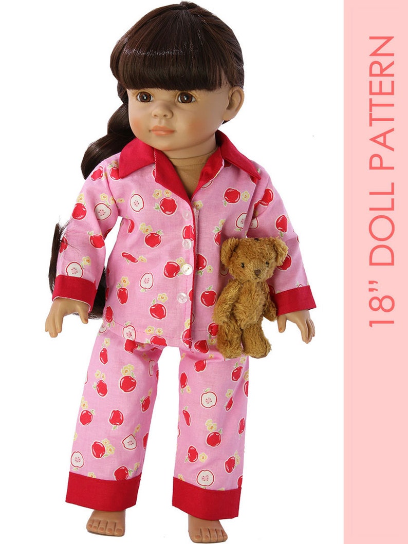 18 inch doll clothes patterns, Doll Pajama Pattern, Doll Patterns, Doll clothes patterns, 18 inch doll pattern, DOLL PAJAMAS image 3