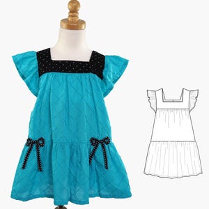 Girls Dress Sewing Pattern for Beginner Easy Girl Pattern for Girl Toddler PDF Pattern Download | JULIANA