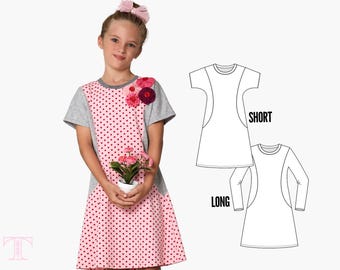 Mädchen Kleid Schnittmuster, Tunika Schnittmuster pdf, Tween Kleid Schnittmuster, Teenager Kleid Schnittmuster, Mädchen Schnittmuster PDF, AMY TWEEN (D113-L)
