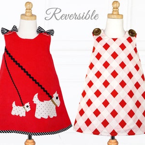 Childrens Sewing Patterns, Girls Dress Pattern PDF, Reversible Dress, Top Pattern, Girls Sewing Pattern pdf, Jumper Dress, SCOTTIE