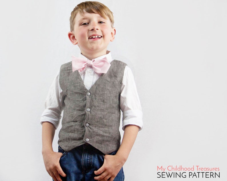 Vest Pattern, Boys VEST pattern, Toddler Vest Pattern, Girls Vest Pattern, Vest Sewing Pattern, Waistcoat Pattern, Simple Vest Pattern, PDF image 4