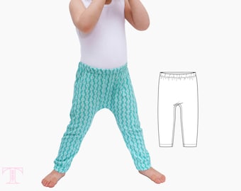 Baby Leggings Pattern, Harem Leggings Pattern, Harem Pants Pattern, Baby Pants Pattern, Baby Sewing Pattern, 0 to 6T, HENLEY