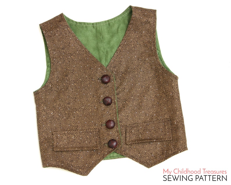 Vest Pattern, Boys VEST pattern, Toddler Vest Pattern, Girls Vest Pattern, Vest Sewing Pattern, Waistcoat Pattern, Simple Vest Pattern, PDF image 2