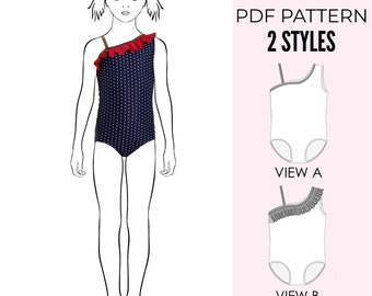 Gymnastics leotard pattern PDF, leotard sewing pattern, dance leotard pattern,  swimsuit sewing pattern, swimsuit pattern, LEOTARD#13