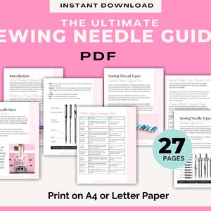 Sewing Needle and Thread Guide | Printable Sewing Reference Chart | Match Needle Size and Thread Type | Sewing Cheat Sheet