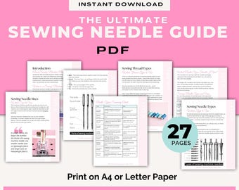 Sewing Needle and Thread Guide | Printable Sewing Reference Chart | Match Needle Size and Thread Type | Sewing Cheat Sheet