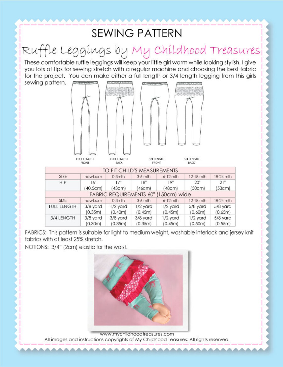 Baby Leggings Pattern Baby Sewing Pattern Pdf Baby Pants Etsy