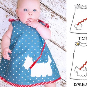 Baby Dress Pattern pdf pattern, Baby Sewing Pattern, Childrens Sewing Pattern, Baby Girls Dress Pattern, Toddler Dress Pattern, SCOTTIE image 3