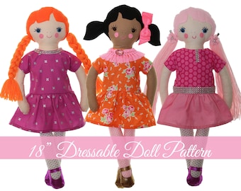 Doll Sewing Pattern, Rag Doll Pattern, Doll Patterns, Toy Patterns, 18 inch Girl Doll Pattern, Softie Patterns, Cloth Doll Pattern, MILLY