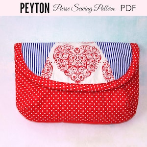 Clutch Purse Pattern, Clutch Pattern, Purse Pattern, Wristlet Clutch Pattern, Sewing Pattern PDF, Clutch Sewing Pattern, PEYTON (B909)