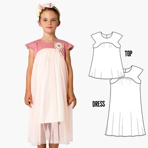 Mädchen Kleid Schnittmuster PDF, Blumenmädchen Kleid Schnittmuster, Kinder Schnittmuster, Mädchen Schnittmuster pdf, Tutu Kleid Schnittmuster, JASMINE