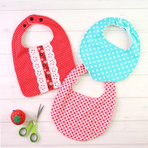 Bib Sewing Pattern for Baby Infant or Toddler PDF, Bonus Burp Cloth | BIB SET 2