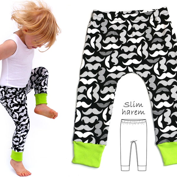 Leggings Pattern, Harem Pants Pattern,  Harem Leggings Pattern, Baby Sewing Pattern PDF, Baby Leggings Pattern, Toddler Pattern, SAMMY