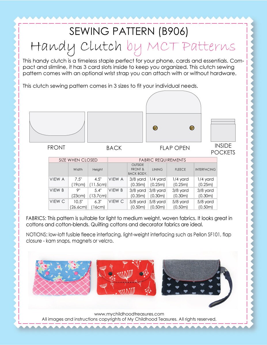 Clutch Pattern Purse Pattern Clutch Purse Pattern Envelope Etsy