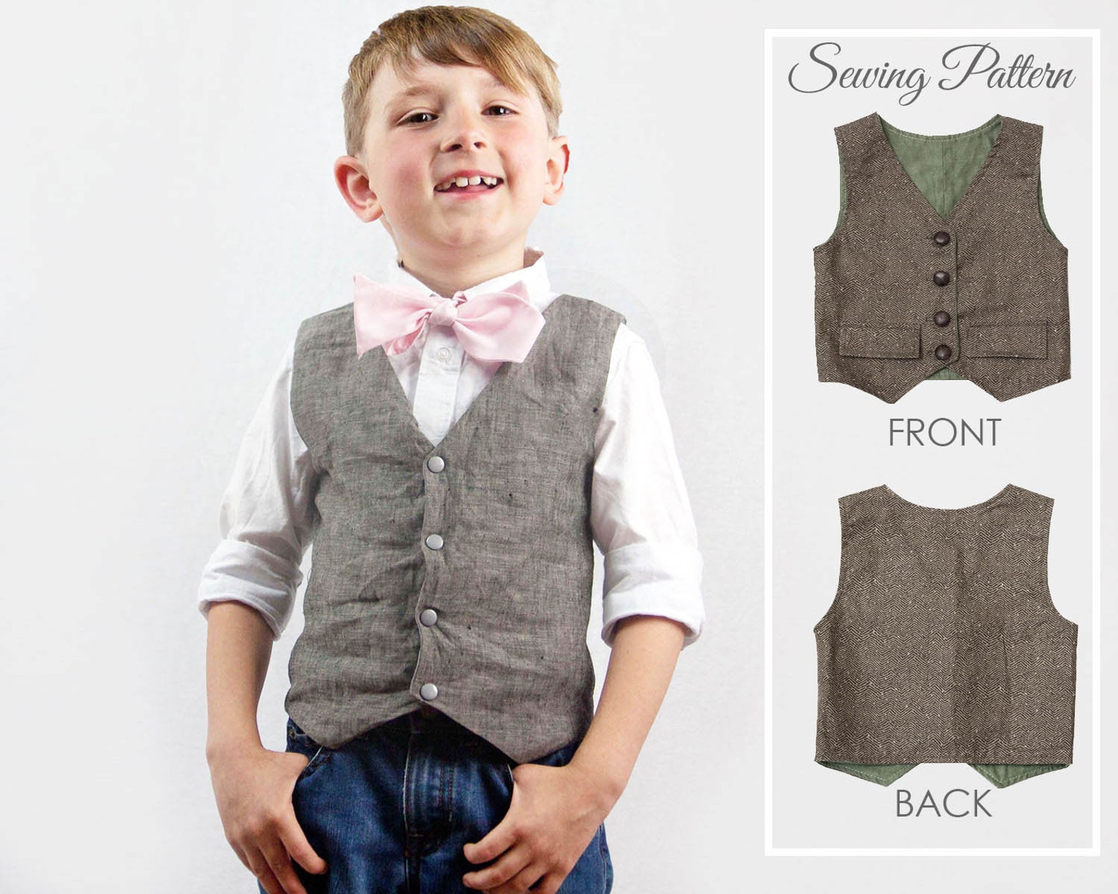 Boys VEST Pattern Toddler vest pattern Boys Sewing Pattern Etsy