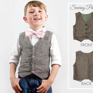 Boys VEST Pattern, Toddler vest pattern, Boys Sewing Pattern pdf, Vest Pattern, Waistcoat Pattern, Girls Vest Pattern, Vest Sewing Pattern