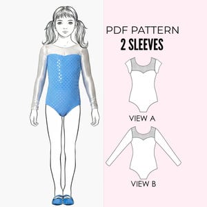 Leotard pattern PDF, gymnastics leotard pattern, leotard sewing pattern, dance costume, ballet pattern, long sleeve leotard LEOTARD #5