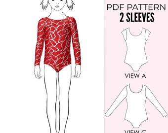 Girls leotard pattern, leotard sewing pattern, dance leotard pattern, dance costume, gymnastics leotard pattern PDF, LEOTARD#4