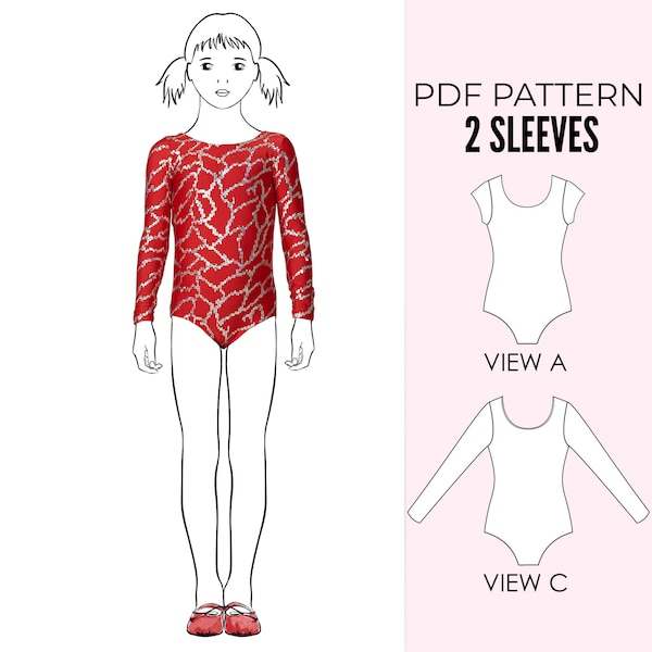 Girls leotard pattern, leotard sewing pattern, dance leotard pattern, dance costume, gymnastics leotard pattern PDF, LEOTARD#4