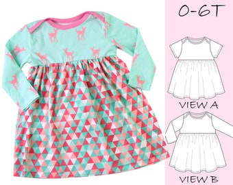 EASY Baby Dress Pattern, Baby Sewing Pattern, PDF Pattern, Toddler Patterns, Little Girls Dress Patterns, BETTY (B202-L)