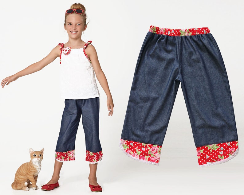 Girls Pants Pattern Pdf Pants Sewing Pattern Capri Pattern Etsy