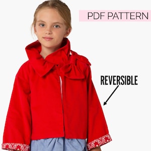 Girls Jacket Sewing Pattern PDF - Ruffle Jacket Coat Pattern for Childrens Sewing, DIY Jacket Patterns