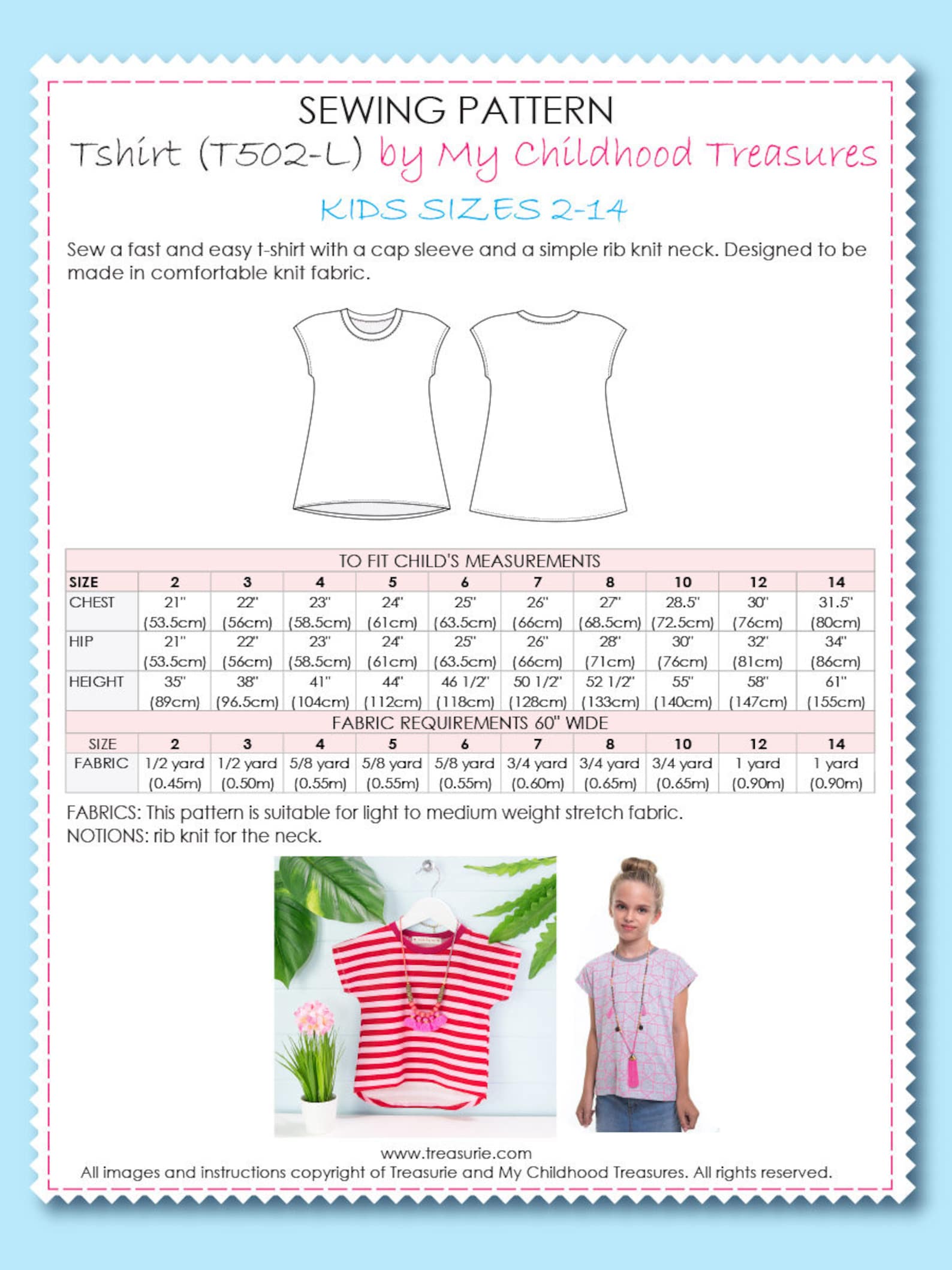 Tshirt Pattern Pdf Kids Top Pattern Tshirt Sewing Pattern | Etsy