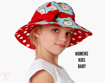 Hat sewing pattern, Girls sewing pattern PDF, Childrens sewing pattern, girls hat pattern, baby hat pattern, womens hat pattern, SUNHAT