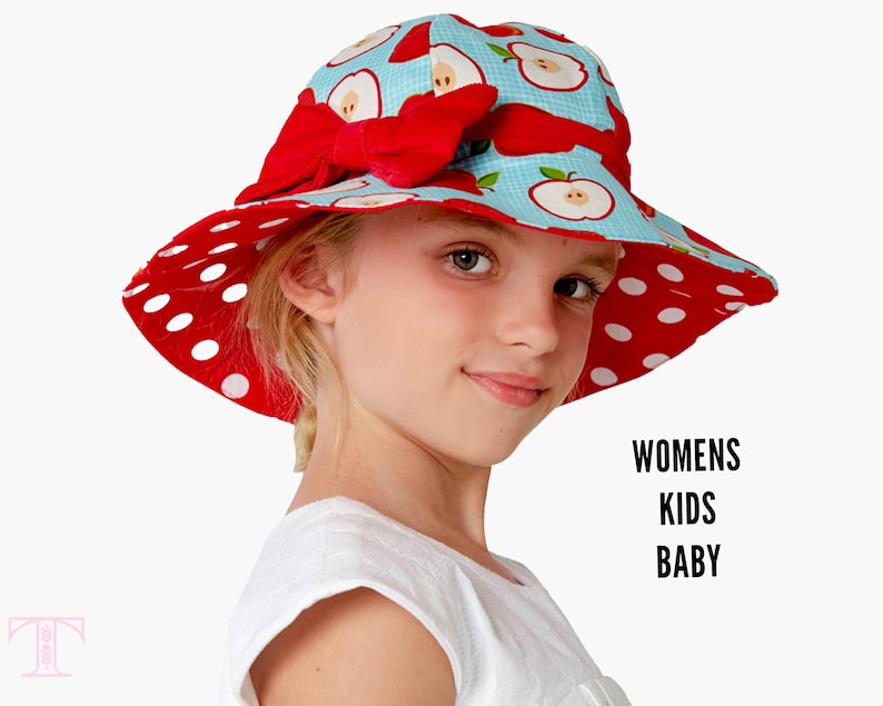 Patrón de costura de sombrero, Patrón de costura para niñas en PDF, Patrón de costura para niños, Patrón de sombrero para niñas, Patrón de sombrero para bebé, Patrón de sombrero para mujer, SOMBRERO PARA EL SOL imagen 1