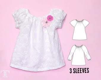 Girls top pattern pdf, girls sewing pattern pdf, peasant top pattern, blouse sewing pattern, NATALIE girls