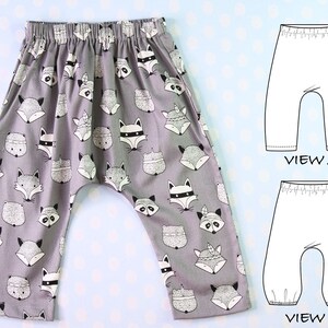 Harem Pants Pattern, Baby Sewing Pattern, Baby Harem Pants Pattern, PDF ...