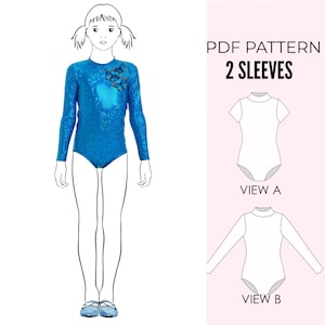 Girls leotard pattern PDF, ballet leotard pattern, gymnastics leotard pattern, high neck leotard pattern, dance sewing pattern LEOTARD #14