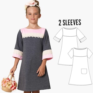 Tween Girls Dress pattern PDF, dress sewing pattern, Childrens sewing pattern pdf, girls sewing pattern pdf, stretch pattern CHARLOTTE TWEEN