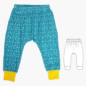 Harem Pattern, Leggings Pattern, Baby Sewing Pattern, Baby Pants Pattern, Toddler Pattern, PDF Sewing Pattern,  sizes 0 to 6T, BAILEY