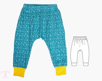 Harem Pattern, Leggings Pattern, Baby Sewing Pattern, Baby Pants Pattern, Toddler Pattern, PDF Sewing Pattern,  sizes 0 to 6T, BAILEY