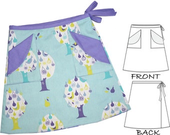 Girls Skirt Pattern, Pdf sewing pattern, girls sewing pattern pdf, childrens sewing pattern, wrap skirt pattern, Skirt Pattern MADISON