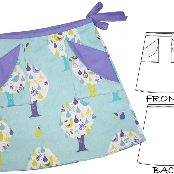 Girls Skirt Pattern, Pdf sewing pattern, girls sewing pattern pdf, childrens sewing pattern, wrap skirt pattern, Skirt Pattern MADISON