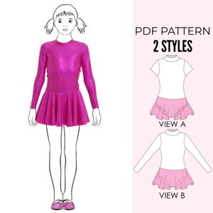 Girls leotard pattern PDF, ballet leotard pattern, gymnastics leotard pattern, high neck leotard pattern, dance sewing pattern LEOTARD #15