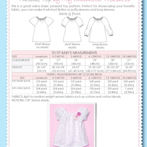 VERY EASY Baby Sewing Pattern Pdf Patterns Baby Peasant Top - Etsy