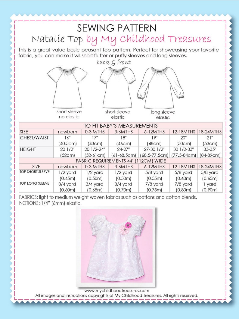 VERY EASY Baby Sewing Pattern Pdf Patterns Baby Peasant Top - Etsy