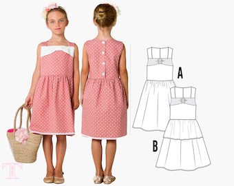 Girls Dress Patterns PDF, Girls clothing pattern, Childrens sewing pattern PDF, girls sewing pattern, party dress pattern, BECKY