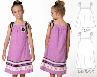 Girls dress pattern, girls sewing pattern pdf, Girls top pattern, Summer dress pattern, Easy dress pattern, SOPHIA