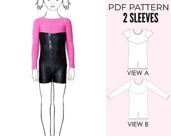 Unitard pattern, gymnastics pattern, dance leotard pattern, dance costume, gymnastics leotard girls pattern PDF, UNITARD#1