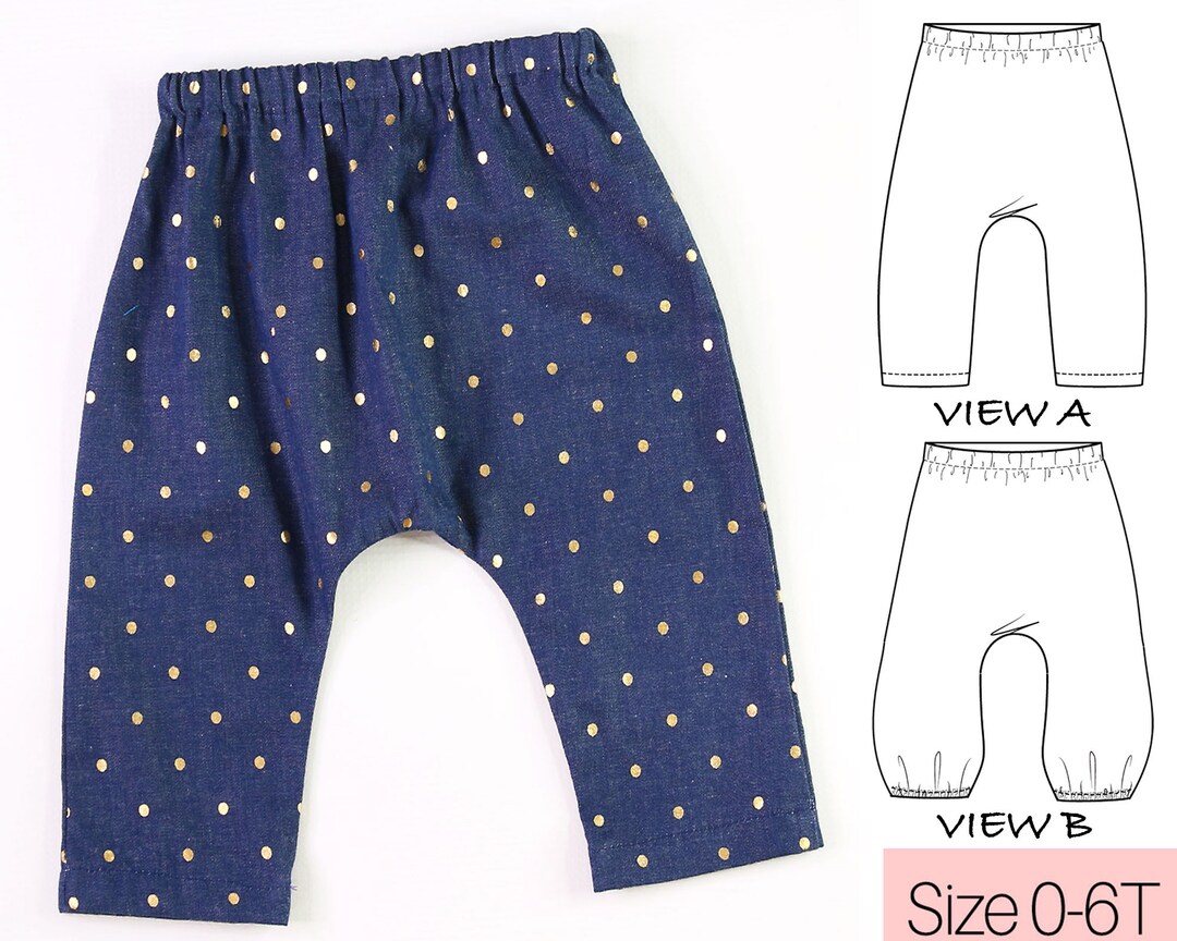 Harem Pants Pattern, Baby Sewing Pattern, Baby Harem Pants Pattern, PDF